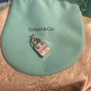 Tiffany & co iconic shopping bag pendant.